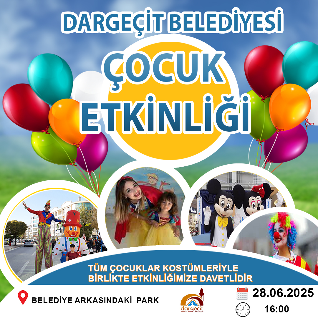 Tüm çocuklar kostümleriyle birlikte etkinliğe davetlidir.